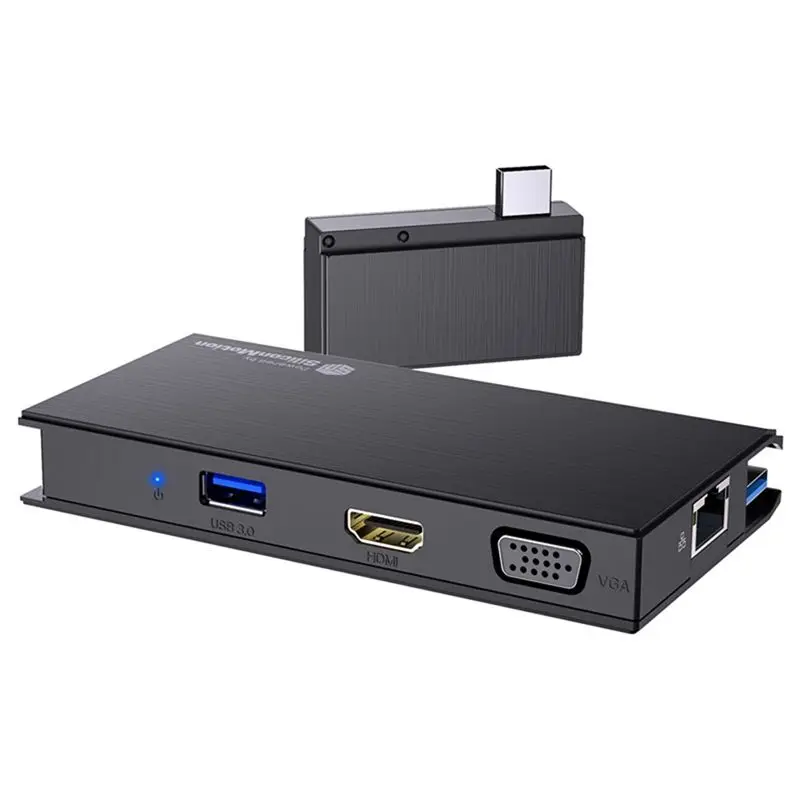 A29F-1080P USB3.0 -Compatible Portable Docking Station Multiport Travel Adapter With 4K HD USB VGA Ports For Laptops
