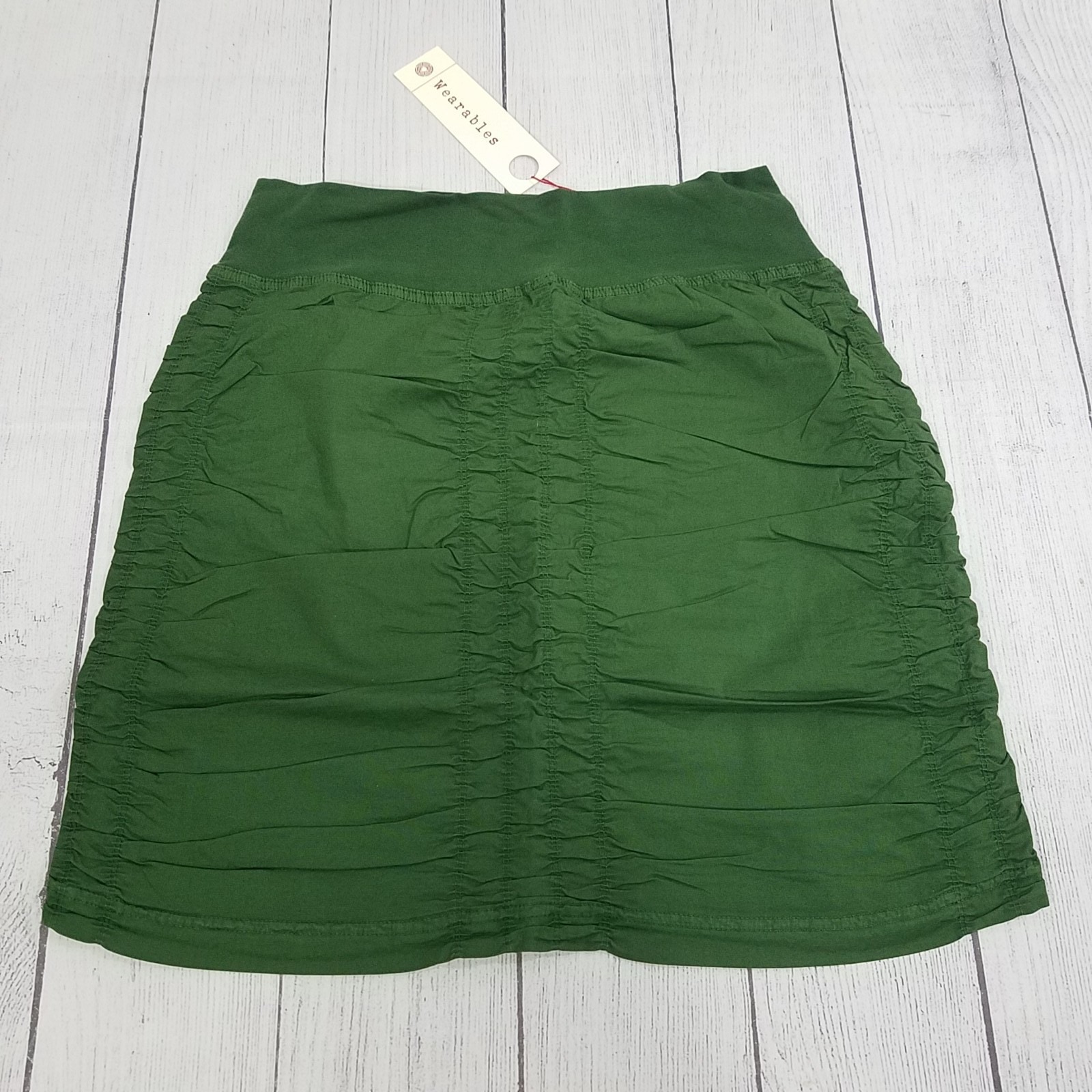 Wearables by XCVI The Trace Ruched Skirt Size Small - Green
