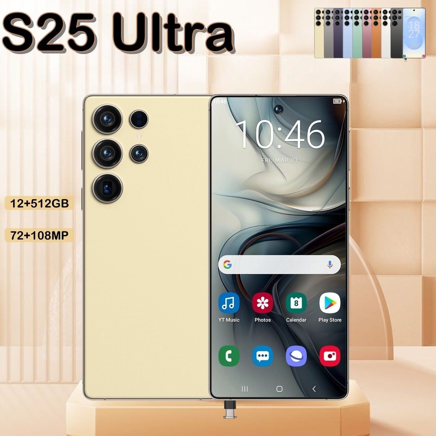 Unlocked 5G Smartphone S25 Ultra Android 14Dual SIM Cell Phones 12GB+512GB 6.8in