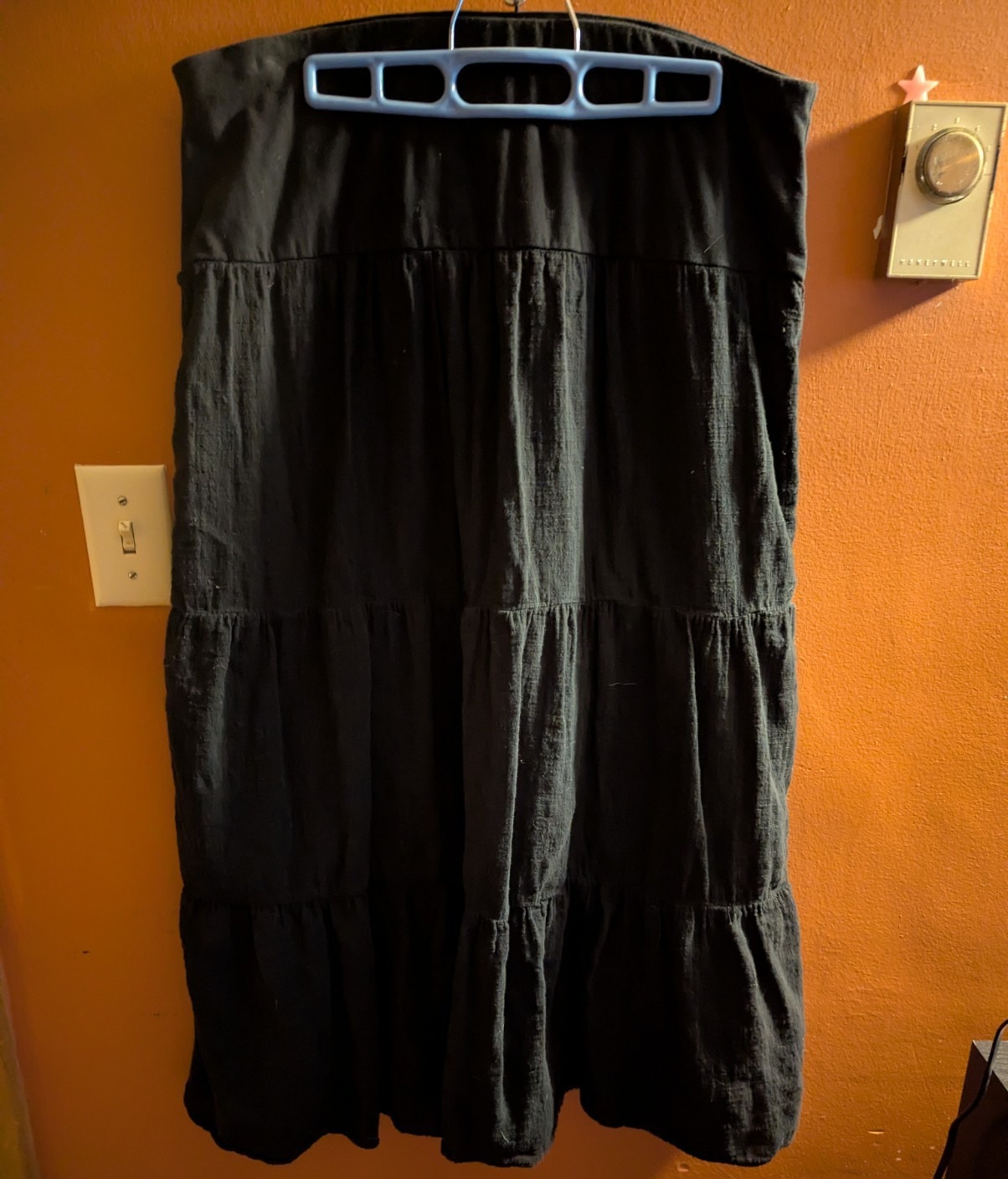 Wearables By XCVI Women’s Black Boho Solid Tiered Gauze Peasant Skirt XL Regular